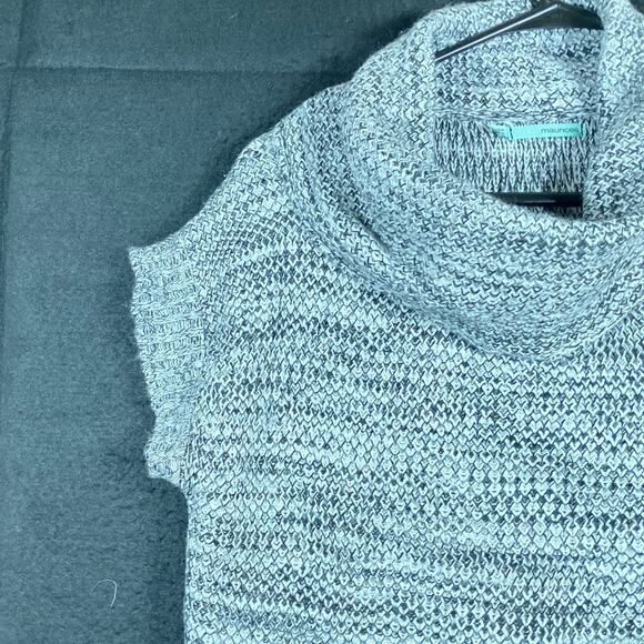 Maurices Womens Sweater Gray Cowl Neck Short Sleeve Knit Pullover Stretch Large - Picture 3 of 12